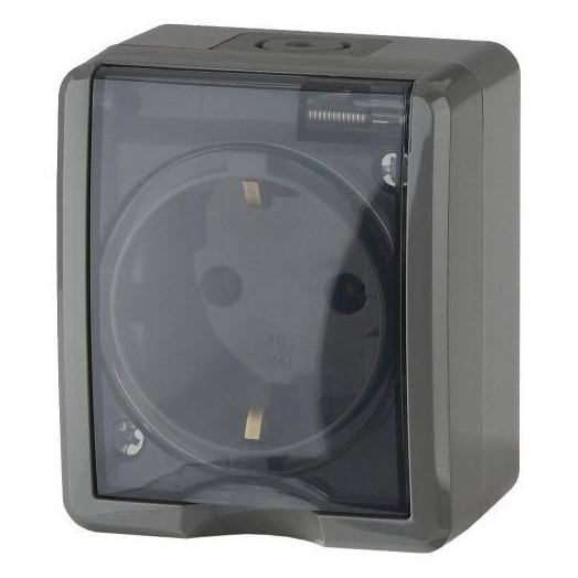 Розетка 1-м ОП Эра Эксперт 11-2401-03 16А IP54 16AX 250В 2P+E сер. Эра Б0020713