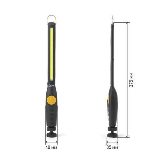 Фонарь аккумуляторный автомобильный Практик AA-701 COB литиевый аккум. 3.2А.ч крюк магнит 40г изгиб корпуса пластик. (кор.) Эра Б0036613