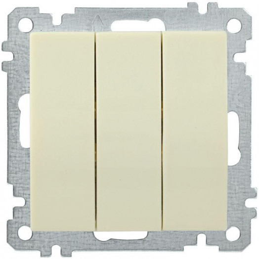 Выключатель 3-кл. СП Bolero ВС10-3-0-Б 10А IP20 10А IP20 механизм крем. IEK EVB30-K33-10