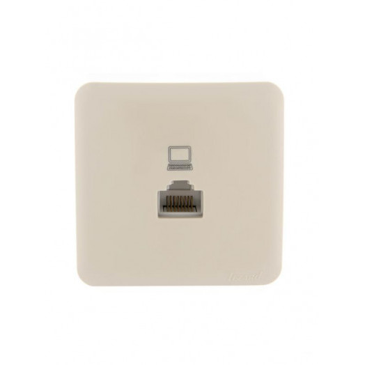 Розетка компьютерная 1-м ОП Viola RJ45 крем. LEZARD 751-0300-139