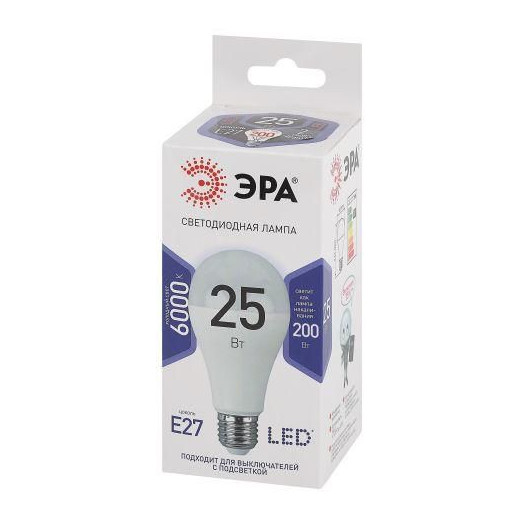Лампа светодиодная A65-25W-860-E27 грушевидная 2000лм Эра Б0035336