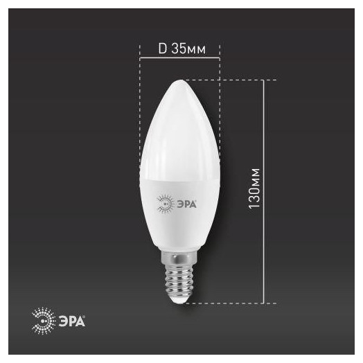 Лампа светодиодная B35-11W-827-E14 свеча 880лм Эра Б0032980