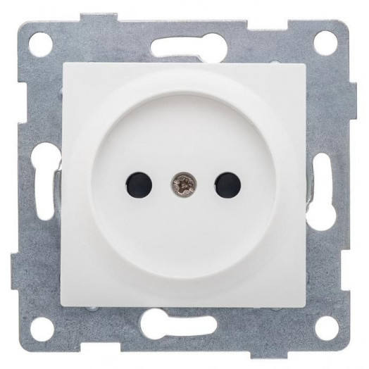 Розетка 1-м СП Ugra 16А 250В без заземл. защ. шторки механизм бел. GUSI С11Р2-001