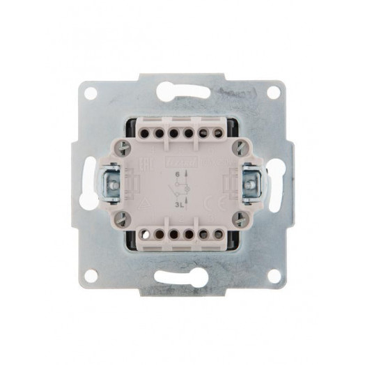 Выключатель 1-кл. 1п СП Karina 10А IP20 с подсветкой механизм матов. серебр. LEZARD 707-4388-111