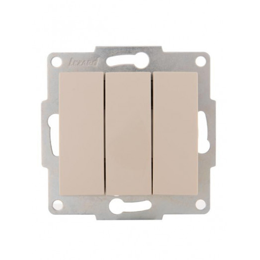 Выключатель 3-кл. 1п СП Karina 10А IP20 механизм крем. LEZARD 707-0388-109