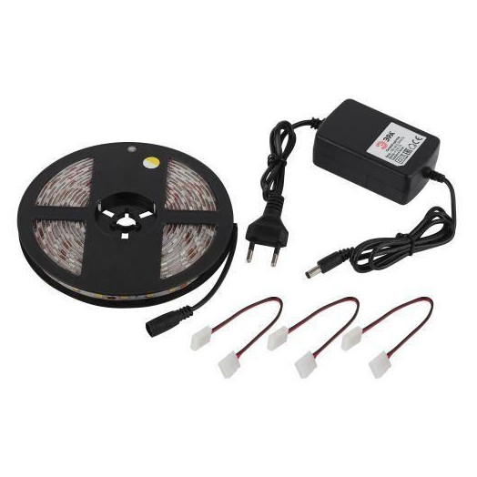 Комплект светодиодной ленты 5050kit-14.4-60-12-IP65-2700 тепл. бел. 12В (в комплекте: LED лента на двустороннем скотче; источник питания; коннекторы) (уп.5м) Эра Б0043069