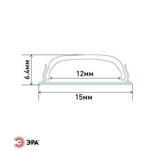 Комплект с гибким накладным анодир. профилем CAB291 15х6.5мм 2м 1506G Эра Б0041245