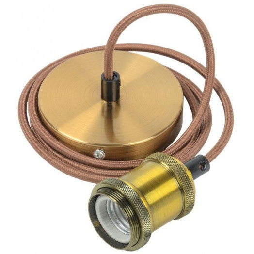 Патрон электрич. E27 подвесной со шнуром 1.5м RETRO золото IEK EPA12-04-02-K22