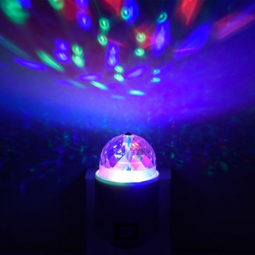 Светильник розеточный MOOD 3Вт диско с фиксированной проекцией бел. GAUSS DIY0041