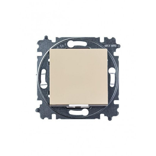 Выключатель кнопочный 1-кл. СП Levit IP20 сл. кость/бел. ABB 2CHH599145A6017