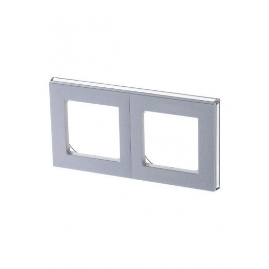 Рамка Levit 2п серебр./дым. черн. ABB 2CHH015020A6070