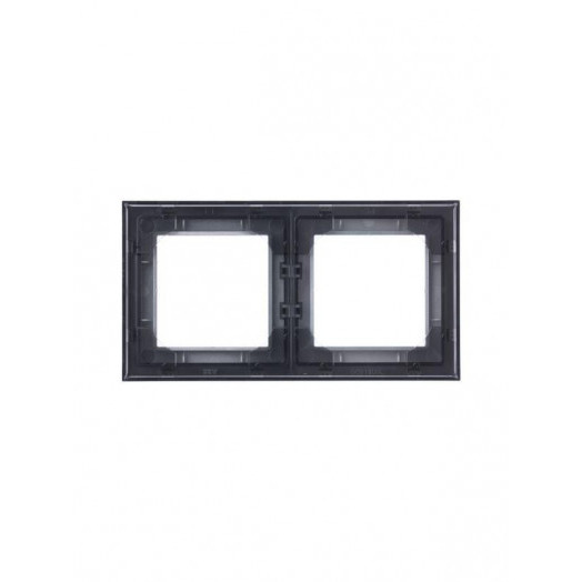 Рамка Levit 2п серебр./дым. черн. ABB 2CHH015020A6070