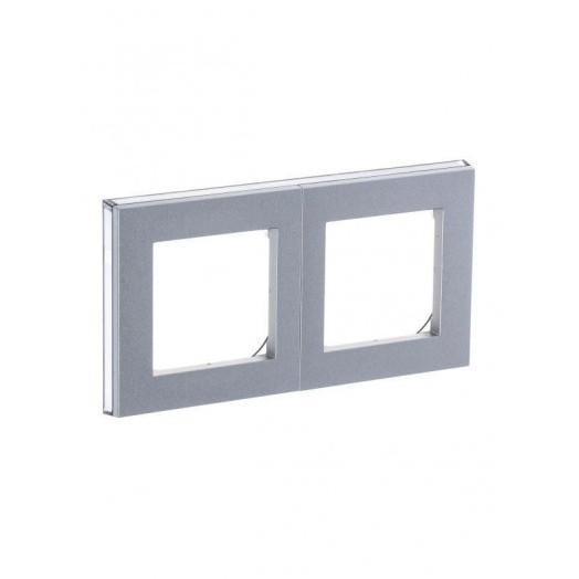 Рамка Levit 2п серебр./дым. черн. ABB 2CHH015020A6070