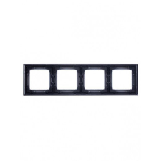 Рамка Levit 4п серебр./дым. черн. ABB 2CHH015040A6070