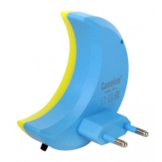 Светильник светодиодный NL-244 "Месяц" 220В ночник с выкл. желт. Camelion 14264