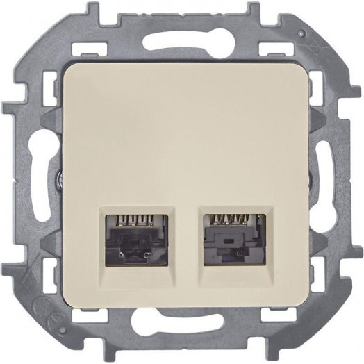 Розетка компьютерная 2-м Inspiria RJ45 кат.6 UTP механизм сл. кость Leg 673841