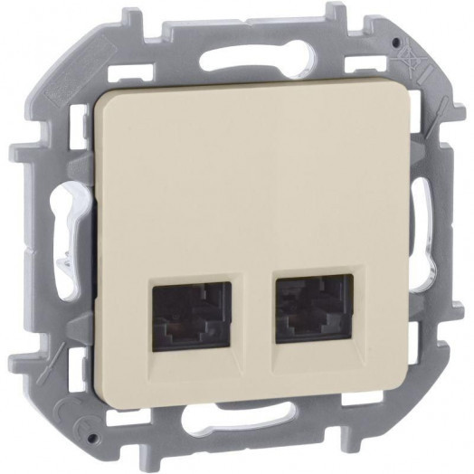 Розетка компьютерная 2-м Inspiria RJ45 кат.6 UTP механизм сл. кость Leg 673841