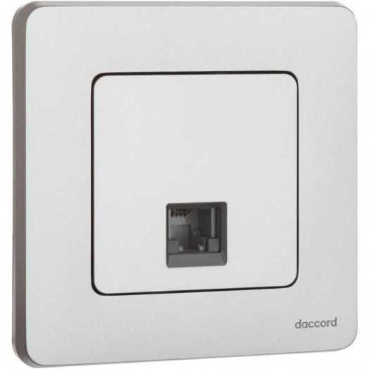 Розетка телефонная Inspiria RJ11 механизм алюм. Leg 673822