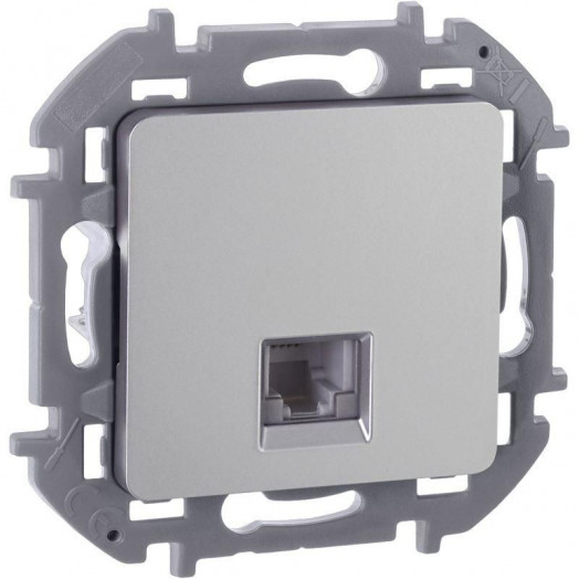 Розетка телефонная Inspiria RJ11 механизм алюм. Leg 673822