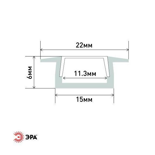 Комплект с врезным анодир. профилем с фланцем CAB251 21х6мм 2м 2206 Эра Б0039464