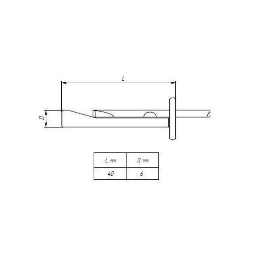 Анкер-клин М6х40мм EKF aklm6x40