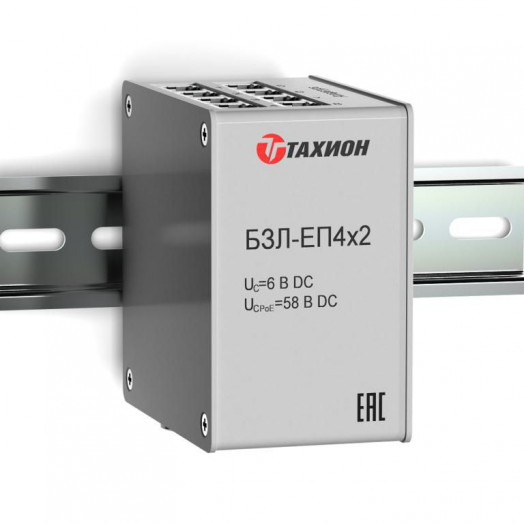 Блок защиты от импульсных перенапряжений 8-х портов локальной сети Ethernet БЗЛ-ЕП4х2 Тахион 20157