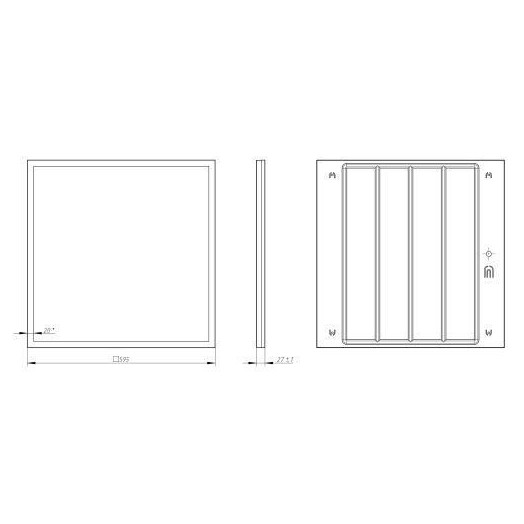 Светильник светодиодный SPO-1-50-4K-M 50Вт 4000К IP40 4500лм 595х595х25 универс. крепление с равномерной засветкой матов. панель Эра Б0053392