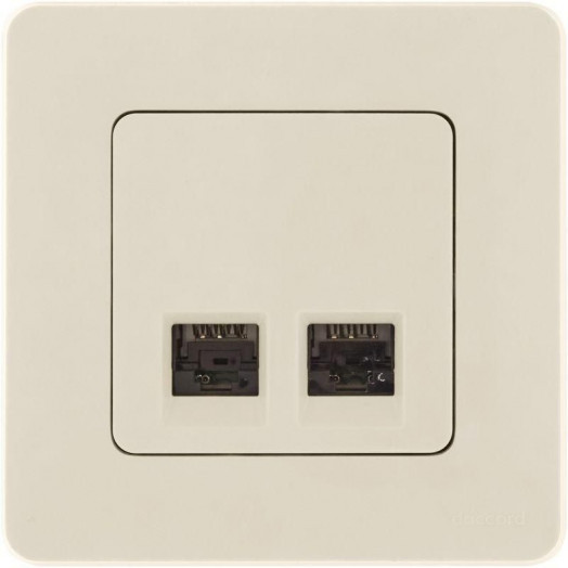 Розетка компьютерная 2-м Inspiria RJ45 кат.5E UTP сл. кость Leg 673836