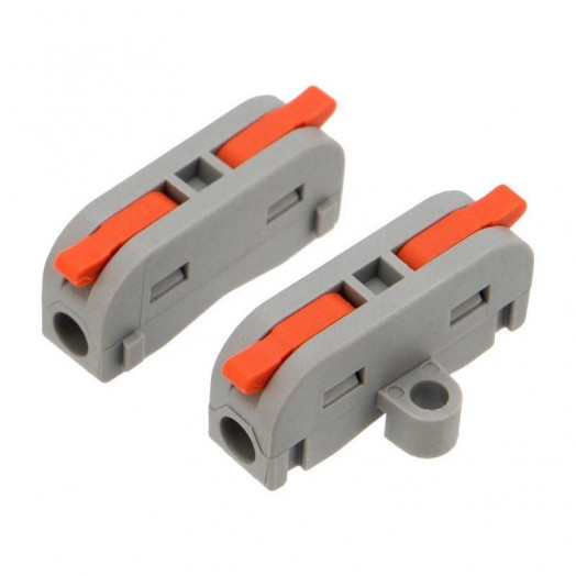 Клемма строительно-монтажная СМК 222-421P 1п проходная с монтажной площадкой 0.08-4кв.мм сер. (уп.5шт) Rexant 07-6261-05