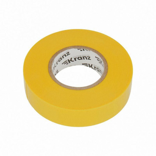 Изолента ПВХ профессиональная 0.18х19мм 20м желт. Kranz KR-09-2802