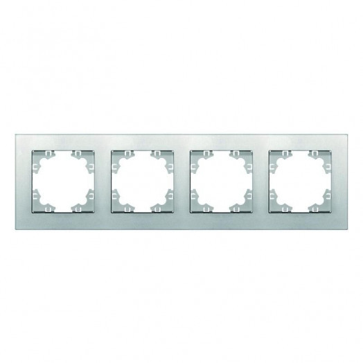 Рамка 4-м Афина универс. серебр. Universal A0046-S