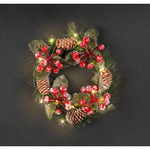 Гирлянда светодиодная "Венок шишки и ягоды" 95 035 NGF-D041-01 WW Navigator 95035
