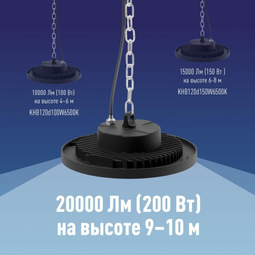 Светильник светодиодный UFO HIgh Bay 200Вт 6500К 174-265В для высоких пролетов КОСМОС KHB120d200W6500K