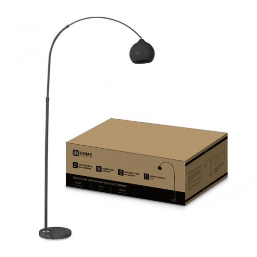 Светильник ТНО 05Ч 60Вт E27 230В торшер напольный под лампу на основании черн. IN HOME 4690612049199