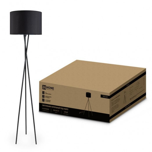 Светильник ТНО 04Ч 60Вт E27 230В торшер напольный под лампу на основании черн. IN HOME 4690612048239