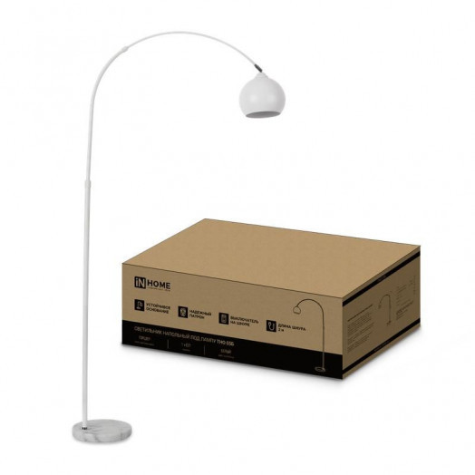 Светильник ТНО 05Б 60Вт E27 230В торшер напольный под лампу на основании бел. IN HOME 4690612049205