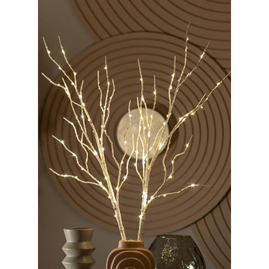 Ветвь березы без листьев имитация 80см 100LED тепл. бел. IP44 6ч таймер провод бел. 50см КОСМОС KOC_INT-B126