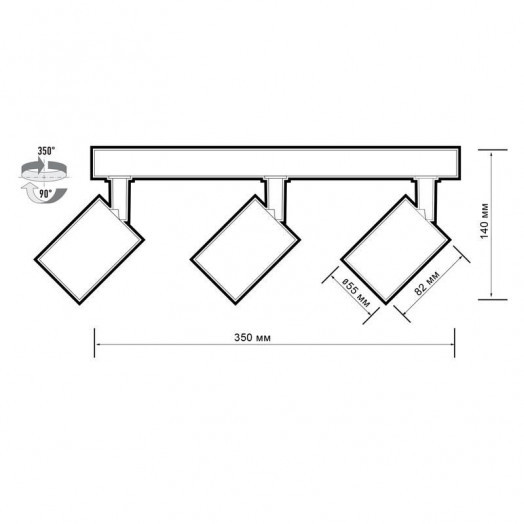 Светильник PDL-R под лампу 3xGU10 макс. 3х15Вт WH 230В IP20 JazzWay 5049369