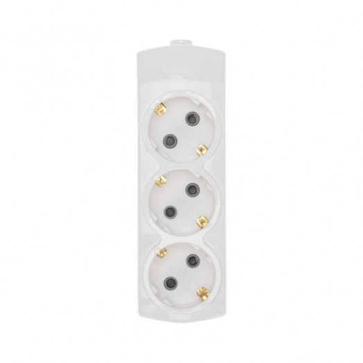 Колодка 3-м с заземл. PREMIUM бел. Rexant 13-4400