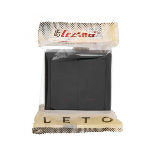 Выключатель 2-клав. с инд. LETO черн. бархат LEZARD 752-4200-112