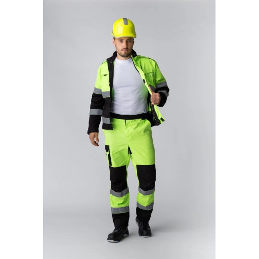 Костюм дорожник Сигнал-2 (ткань Балтекс,210) полукомбинезон, лимонный черный, 60-62  182-188