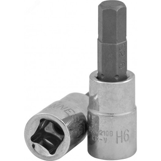 Насадка торцевая 1/2''DR с вставкой-битой шестигранной, H6, 55 мм