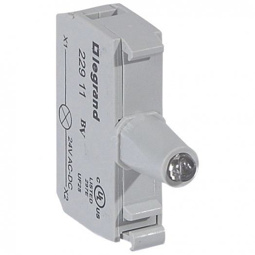 Блок подсветки для индикаторных кнопок 24В, под винт, цвет красный