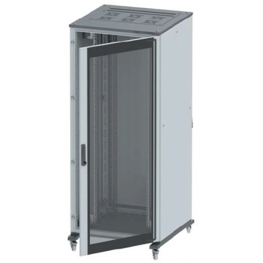 Шкаф напольный 42U Ш600хГ600 передняя дверь стекло; задняя глухая дверь; крыша укомплектована вводом и заглушками DKC R5IT4766GS