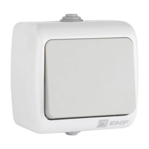 Выключатель 1-кл. ОП Мурманск 10А IP54 сер. EKF EFV10-021-30-54