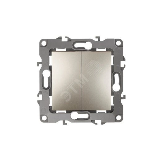 Выключатель двойной, 10АХ-250В, б.л., Эра12, шампань,12-1004-04