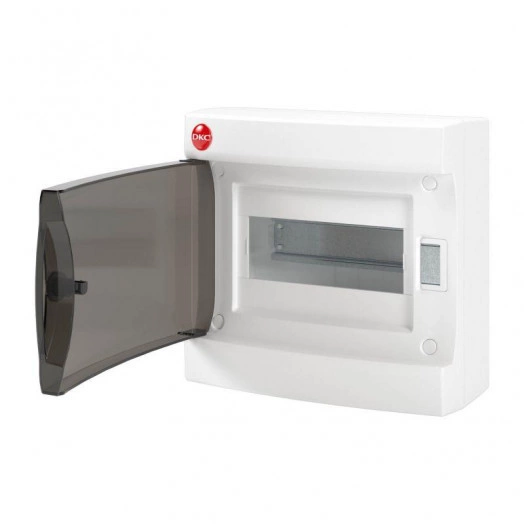 Щиток настенный с дверцей 8 мод. IP41 с клеммным блоком 63А бел. DKC RB08W4TWD