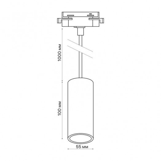 Светильник трековый подвес ARTLINE 55х55х100мм GU10 230В алюм. 2.6кв.м бел. Ritter 59927 6