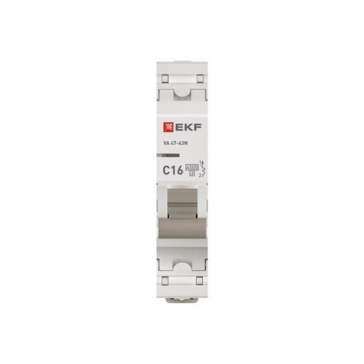 Выключатель автоматический модульный 1п C 16А 4.5кА ВА 47-63N PROxima EKF M634116C
