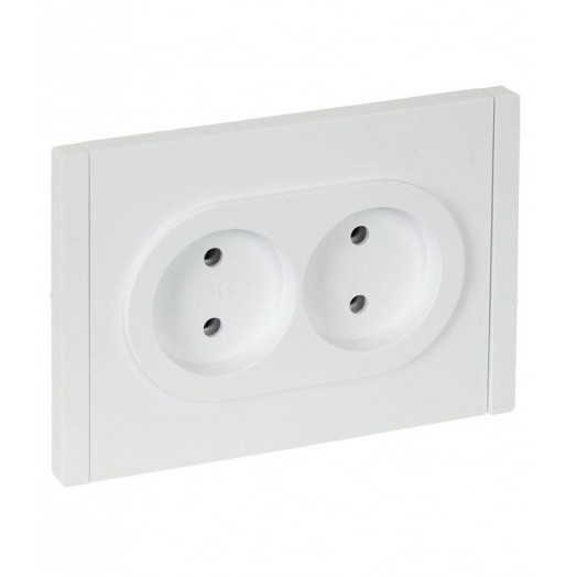 Розетка 2-м СП FORTE&PIANO FP226 10А без заземл. без защ. шторок безвинт. крепл. бел. IEK FP-R20-10-1-K01